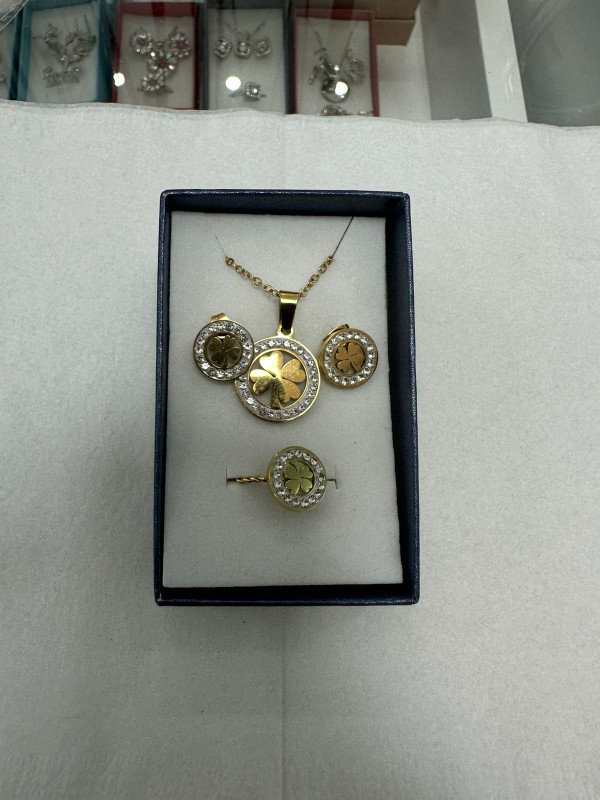 Stainless steel women's Set Clover